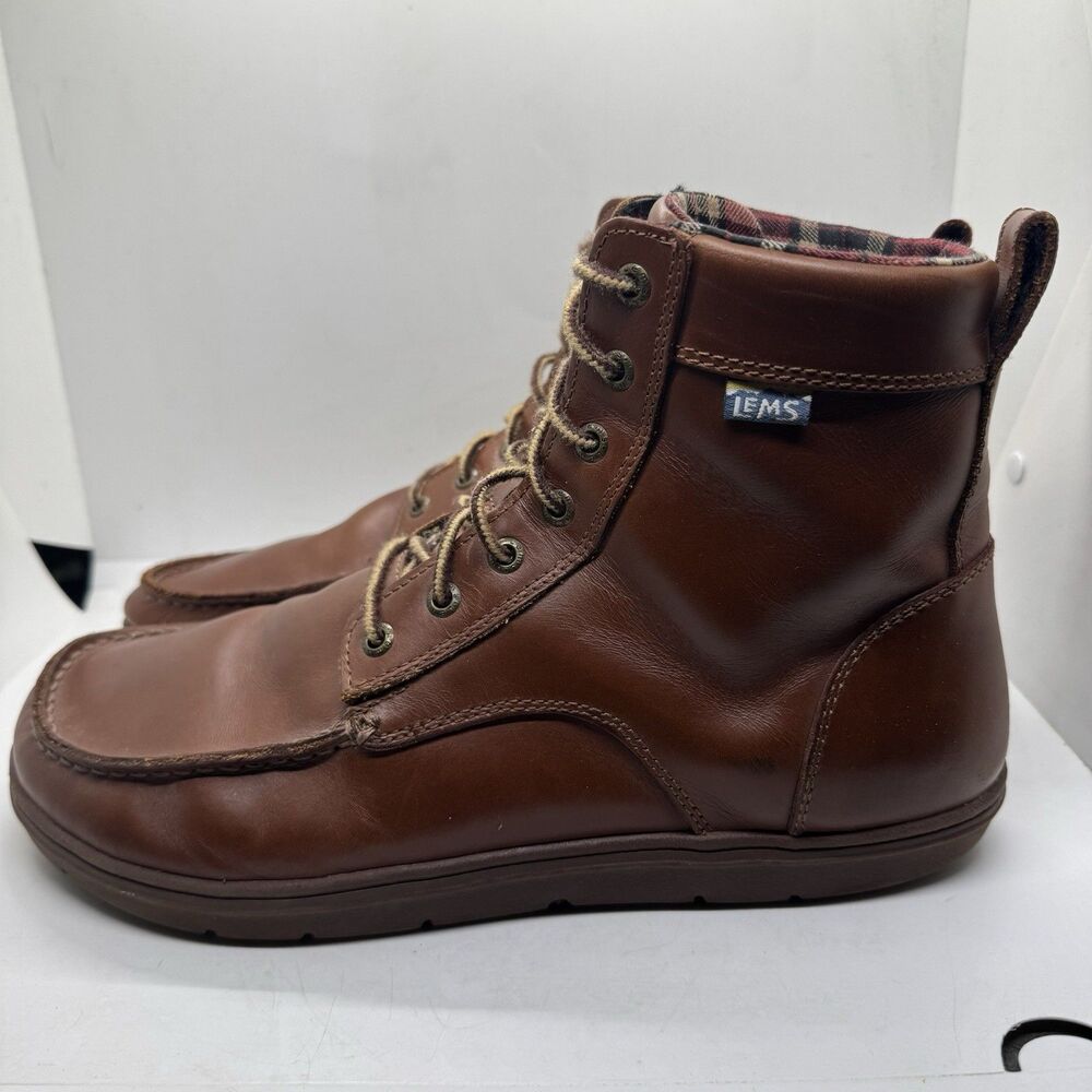 LEMS Boulder Boot Mens 12 Shoes Russet Brown Ultra Lightweight Outdoor Hiking
